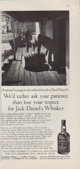 1959 Jack Daniels Vintage Ad 