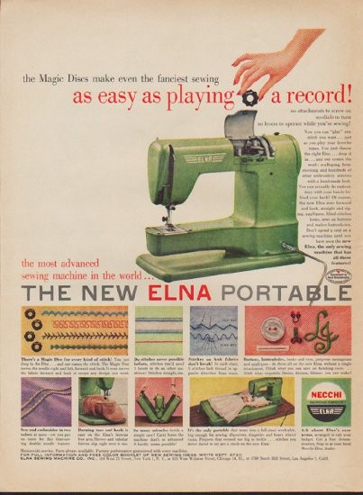Vintage ELNA 62 Switzerland Sewing Machine w/Foot Pedal & Metal Case- READ  Info!