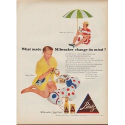 1948 Blatz Beer Milwaukee's Finest Man Smiling Pool Vintage Print Ad 29149