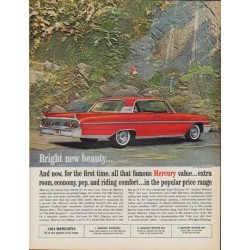 1961 Ford Mercury Ad "Bright new beauty"