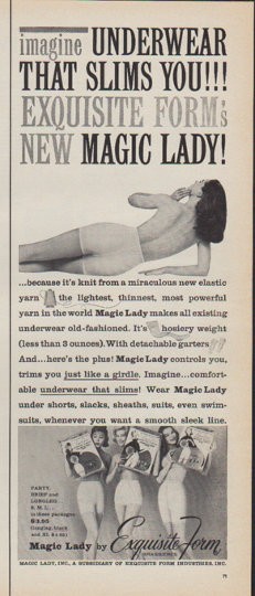 1961 Magic Lady Vintage Ad imagine underwear that slims you