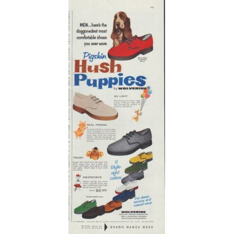 1958 Hush Puppies Vintage Ad \