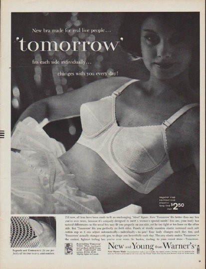 1960 Warner's Tomorrow Bra Vintage PRINT AD Underwear Lingerie