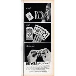 1961 Bicycle Playing Cards Ad "snap!"