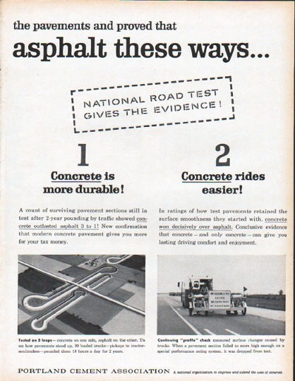  Portland Cement Association Ad Concrete Outperforms Asphalt