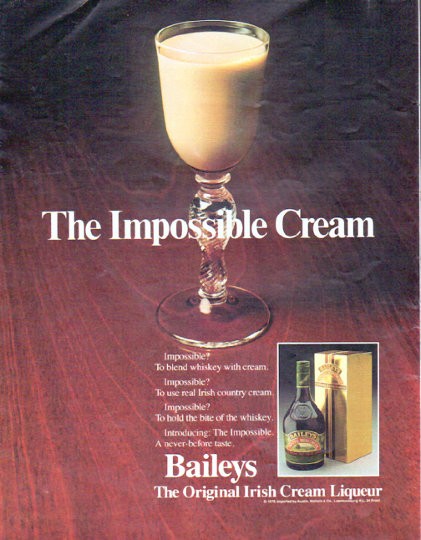 1980 Baileys Original Irish Cream Liqueur VTG 80s PRINT AD Only Taste Is  Magic