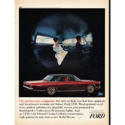 1965 Ford Galaxie Ad "Our picture may exaggerate" ~ (model year 1965)