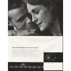 1963 De Beers Diamonds Will Recall Finest Memories Vintage Print Ad 21047