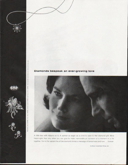 1959 Ad De Beers Diamond Forever Engagement Proposal Romantic Colleen –  Period Paper Historic Art LLC