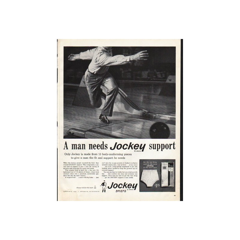 1961 Jockey Briefs Vintage Ad Jockey support