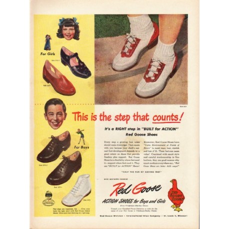 1948 Red Goose Shoes Vintage Ad 