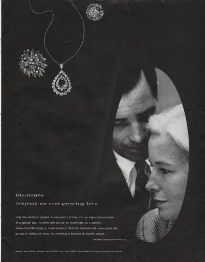 1959 Ad De Beers Diamond Forever Engagement Proposal Romantic Colleen SEP5