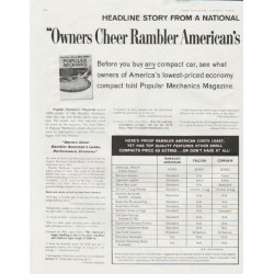 1961 Rambler Ad "Owners Cheer Rambler" ~ (model year 1961)