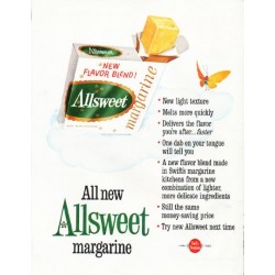 1962 Allsweet Margarine Ad "New light texture"