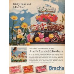 1952 BRACH'S CANDY & SANTA CLAUS Vintage Look DECORATIVE REPLICA METAL SIGN  