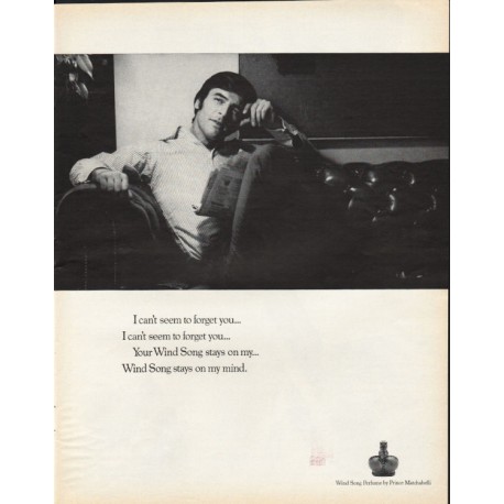 1969 Wind Song Perfume Vintage Ad can't seem to forget you
