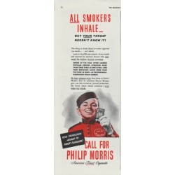 1942 Philip Morris Ad "All Smokers Inhale"